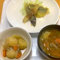 鯵の天ぷらと豚汁定食|小林順子Ayumu1988さん