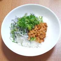 釜揚げしらす納豆丼|ナナさん