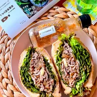🥪元気ﾓﾘﾓﾘ(*•̀ᴗ•́*)و ̑̑‼️焼肉レタスサンド🥪|にゃんぺこさん