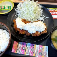 チキンかつ定食タルタル　ごはん小盛り　クーポンでのりたま| マハロ菊池さん