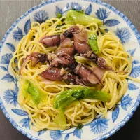 旬のホタルイカとレタスのペペロンチーノ|みいもさん