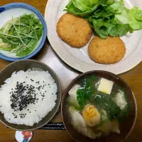 夕食　コロッケ定食|ATさん