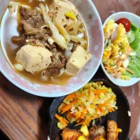 肉吸い、サーモン揚げタルタル添え、マカロニサラダ|みーさん