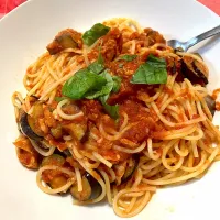 ナスとツナのトマトパスタ