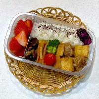 豚厚揚げ炒めの中学生弁当| リングさん