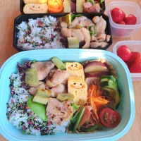 高1弁当と旦那さん弁当  焼き鳥|yyyu_uiiiさん