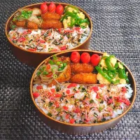 母とムスコのラブラブおソロ♪いつものチキン南蛮カツ弁当