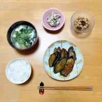 茄子のひき肉はさみ焼き