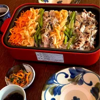 晩ごはん♯塩鯖♯ビビンバ♯ブルーノ♯ホットプレート| 小松菜さん