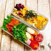 🙂唐揚げ卵とじ丼弁当🙂|Laniさん