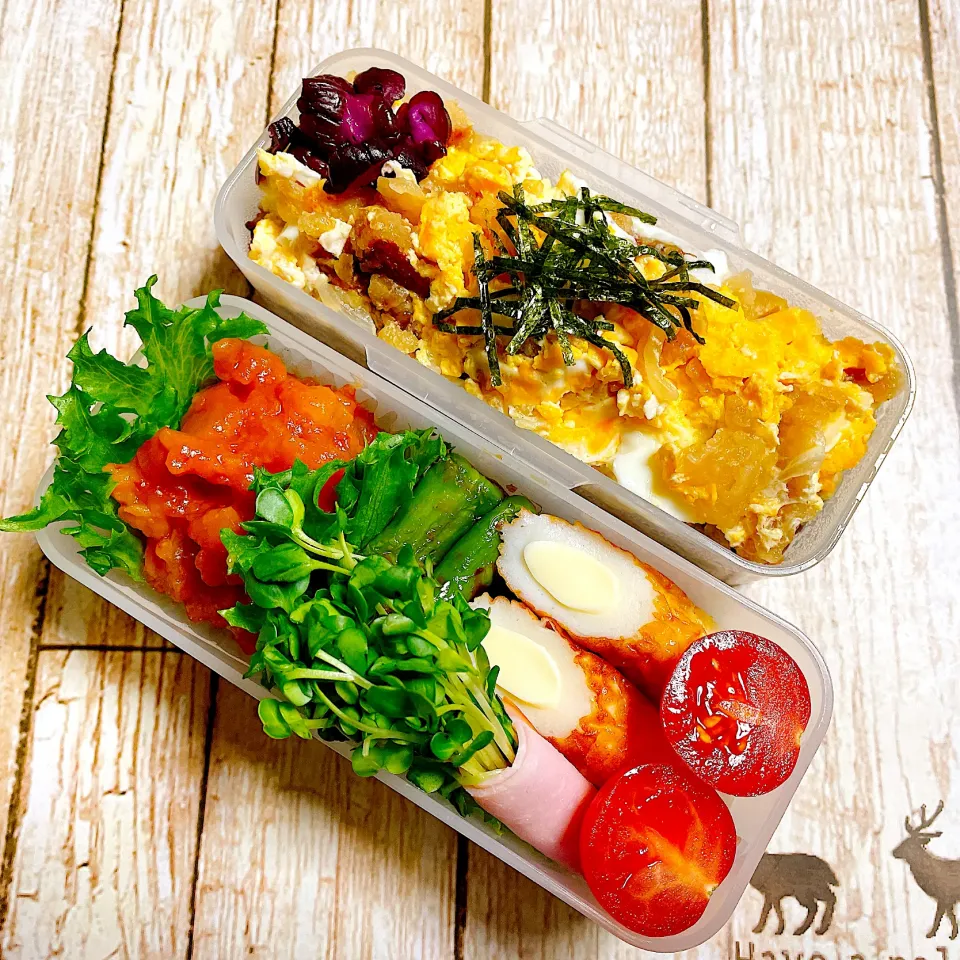 🙂唐揚げ卵とじ丼弁当🙂|Laniさん