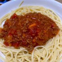 在宅勤務中のランチ(ミートソース)|おおもりの星さん