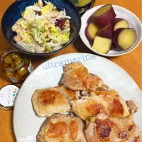 ＊チキングリルとさつまいも、お豆のサラダ♪＊|ultramarineさん