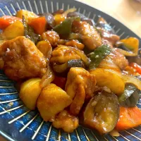 黒酢あんの酢豚|ねぼすけさん