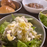 マカロニサラダと夏野菜チキンカレー|𝓤𝓬𝓪さん