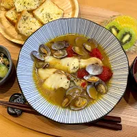 白身魚とあさりたっぷりのアクアパッツァ|waicaさん