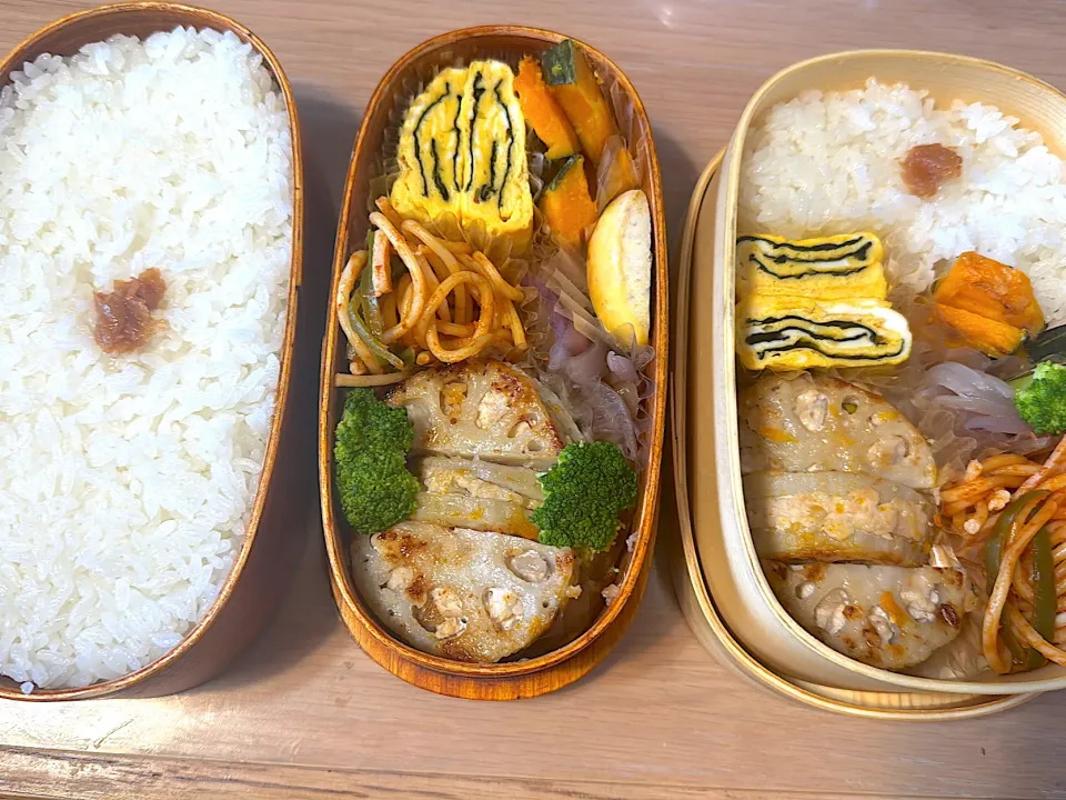 蓮根の挟み揚げ弁当🍱|ふみふみさん