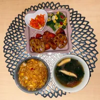 鶏胸と野菜の黒酢あん定食|七海さん