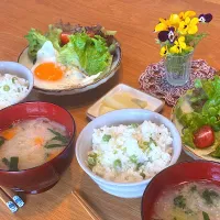 豆ご飯でブランチ|じゅんさんさん