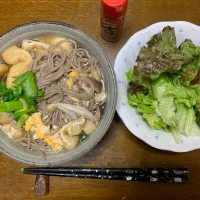 昼食　卵とじ蕎麦|ATさん