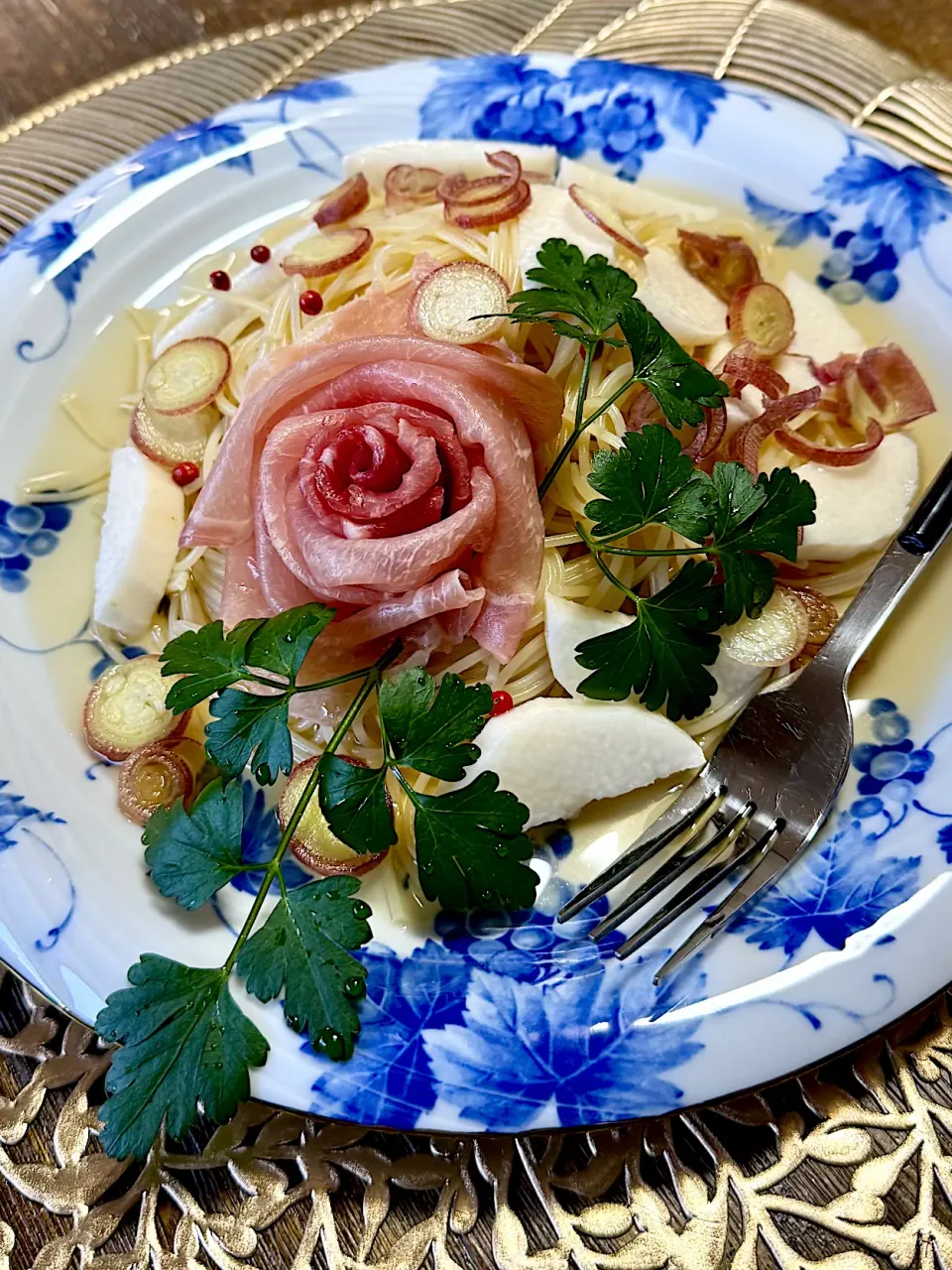 生ハムと長芋の冷製パスタ|富士子🍒🐰🍓さん