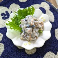 蒟蒻とMIX雑穀のアーモンド味噌󠄀和え|mi_neneco♪さん