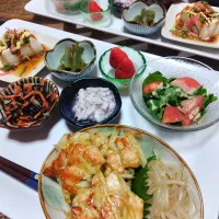 夜、米抜き、胸肉のポテト焼きカレー風味の夜ご飯です✨|rikako♪。.:＊さん