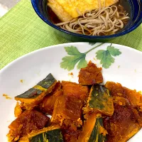 かぼちゃの煮物&きつね蕎麦| 単身赴任のっちさん