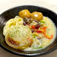 野菜のクリーム煮かけうどん|tap.rinさん