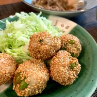 白はんぺんdeふわふわ胡麻団子揚げ|いちごさん
