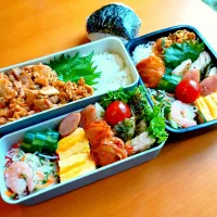 次男・私弁当&おにぎり|tamagomagomagoさん