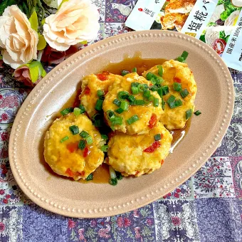 Snapdishの人気料理写真:鶏つくね餡掛け✨