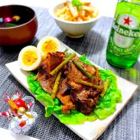 にんにくの芽と牛カルビ焼き|アルティッチョさん