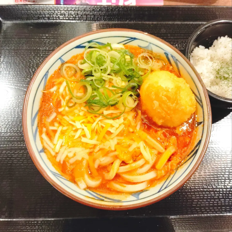 トマたまカレーうどんに半熟たまごの天ぷらトッピング|おじゃみさんさん