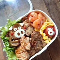 漢の…次女用🍱豚ヒレステーキ丼弁当| ᵏᵒᵘさん