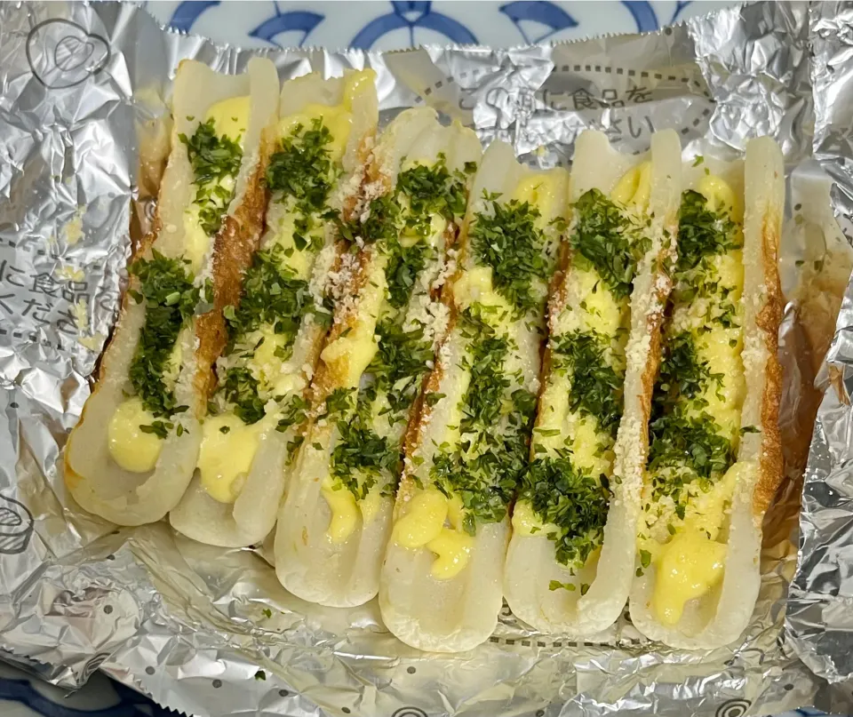 ちくわのマヨチーズ焼き|マシュマロールさん