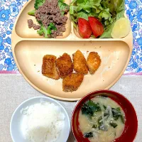 サーモンフライとブロッコリーの挽肉あんかけ|おしゃべり献立さん