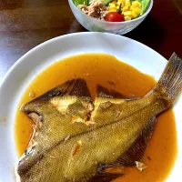 カレイの煮付け| 単身赴任のっちさん