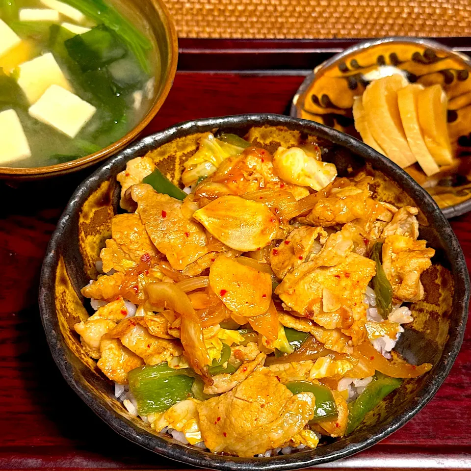 豚肉丼とお味噌汁|Noriyuki Saitoさん
