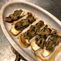 餃子ダネをエリンギに乗せてグリル| nao子さん