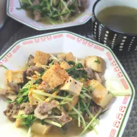 水菜と豚肉と厚揚げのさっと煮| テケテケさん