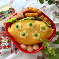 ＊0027.オムライスの日🎶娘ちゃんの高校生弁当🍱＊ミートソースリメイクで簡単🎶＊|＊抹茶＊さん