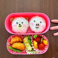 遠足のお弁当🐻🐷☀️|みーぬさん