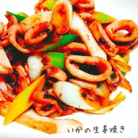 ご飯もお酒もすすんじゃう♬いかの生姜焼き