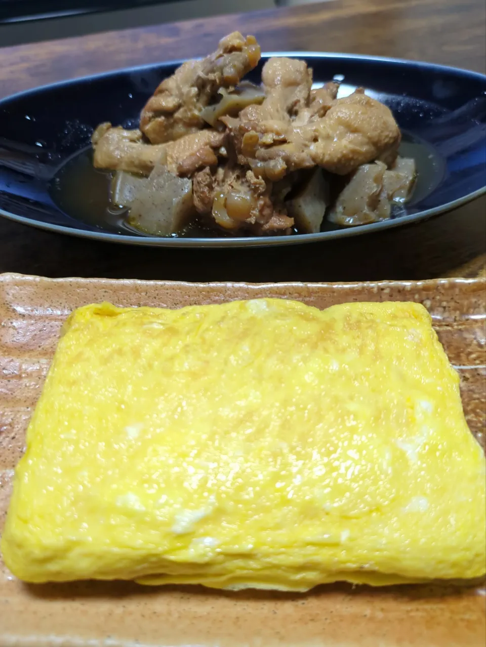 手羽元のすっぱ煮と出汁巻き卵|闇夜の狸さん