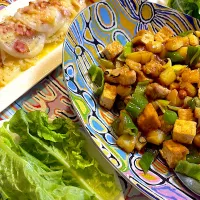 鶏肉とじゃがいもの甘辛炒め、新玉ねぎオーブン焼き🌟|kaokaoさん
