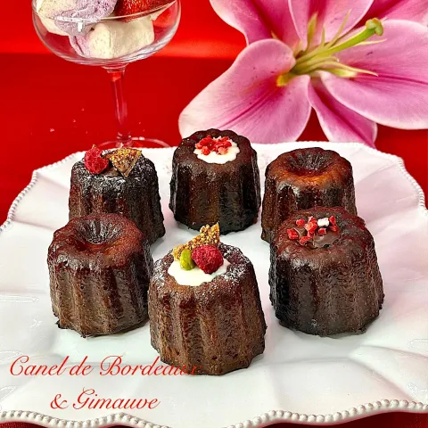 「おいしい雪印メグミルク牛乳 230ml」を使ってみたSnapdishの料理・レシピ写真:カヌレ・ド・ボルドー&ギモーヴ.⋆﻿𝜗𝜚パッションフルーツ&カシス•*¨*•.¸