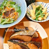 ＊ぶり照り、牛肉のエスニックサラダ♪＊| ultramarineさん