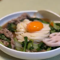 小松菜と牛肉の旨煮うどん|マニラ男さん