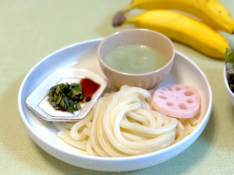 豆乳韮ヴィシソワーズうどん　韮辛味醤油漬け添え|マニラ男さん